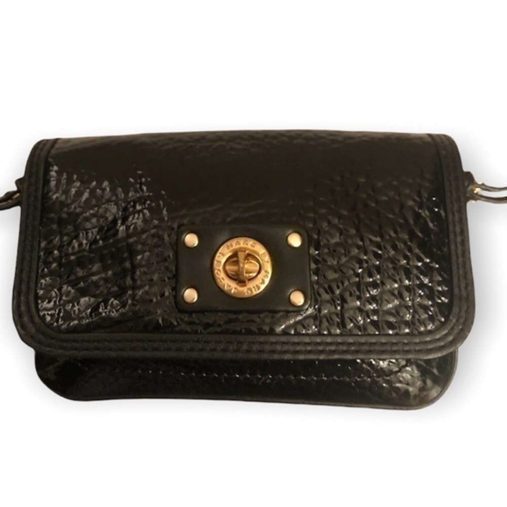 Marc by Marc Jacobs black patent leather crossbody bag